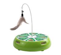 Harilla Juguete Interactivo Automático para Gatos, Divertido Juego Electrónico, Accesorio para Mascotas, Juguete Ligero Y Giratorio de 360° para Gatitos, Verde