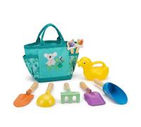 Harilla Juguetes de Arena para Niños Set de Playa Kit de Arena Herramientas Pala Rastrillo Regadera Bolsa Tela Material Madera, Azul, Bolsa Azul con Koala - Excavación De Arena