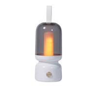 Harilla Lámpara de Mesa con Forma de Linterna, Lámpara de Escritorio con Asa, Portátil, Colgante, para Camping, Fiestas, Impermeable, LED, Comedor, Retro, Blanco