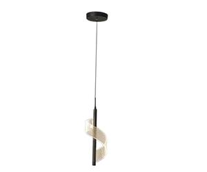 Harilla Lámpara de Techo en Espiral, Lámpara Colgante con Cable Ajustable, Luces LED Decorativas, Candelabro para Dormitorio, Loft, Tiendas, of, Blanco Luz Negro, Individual