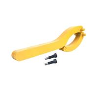 Harilla Llave Ajustable para Reparación de Excavadora, Herramienta de Cambio de Sello de Aceite con Mango de Hierro, 2 Mandíbulas, Amarillo