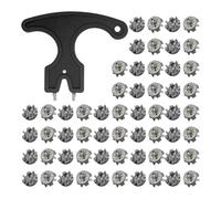Harilla Llave para Tacos de Zapatos de Golf, de Montaje Rápido, Herramienta Universal de Rosca Metálica para Tacos de Golf de Césped, Repuesto, 50 Piezas