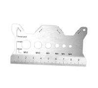Harilla Medidor de Tornillos, Calibre de Pernos, Comprobador de Roscas Portátil de Doble Cara de Acero Inoxidable, Herramienta de Medición para Bricolaje, Rep