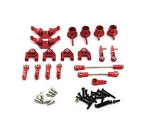 Harilla Mini Accesorio de Vehículo Teledirigido Set Chasis Dirección Varillas Aluminio 6061 de Precisión con Insertos y Bujes Adecuado para Coches RC 1 28 de, Rojo