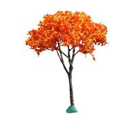 Harilla Modelo a Escala de Cerezo Artificial, Flores, Adorno paisajístico para Fiestas, Bricolaje, Interior y Exterior, Bonito Modelo de de Flores en, Naranja, 10cm