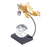Harilla Modelo de avión Decorativo Multifuncional, Coleccionable, Adorno de Escritorio, Estatua de avión para Dormitorio, Bar, Oficina, Estante de Escritorio, Amarillo