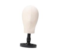Harilla Modelo de maniquí Modelo de peluca Cabeza de tela Multipropósito con soporte de sombrero de peluca base para sombreros de pelucas de tapa de banda, Corto Negro
