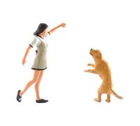 Harilla Modelo de Mascota de Entrenamiento de en Escala S, Figuras Pequeñas de Modelos de Pintadas para Escenas, Tren, Mesa de Arena, D, Caqui