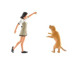 Harilla Modelo de Mascota de Entrenamiento de en Escala S, Figuras Pequeñas de Modelos de Pintadas para Escenas, Tren, Mesa de Arena, D, Caqui