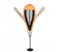 Harilla Muñeco de Entrenamiento de Baloncesto Maniquí Defensivo Oponente Estático Figura de Oposición con Poste Extensible Brazos Ajustables Base de 3 Kg, Naranja, Naranja con Orejas