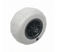 Harilla Neumático Inflable para Carro Playa Rueda Transporte Fácil Estructura Inflable Polivalente Adecuado para Carros Playa, 9 Pulgadas, Plateado Brillante, Buje Asimétrico, Orificio De 12.5mm