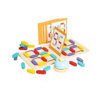 Harilla Número Cognición Rompecabezas Juego de Bloques de Madera para Niños Entrenamiento de Razonamiento Matemático con Piezas Apilables Aprendizaje