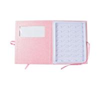 Harilla Organizador de pestañas postizas, bandeja a prueba de polvo con transparente, contenedor para pestañas, Rosa