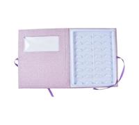 Harilla Organizador de pestañas postizas, bandeja a prueba de polvo con transparente, contenedor para pestañas, PÚrpura