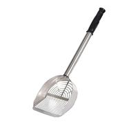 Harilla Pala para Arena de Gatos, Rastrillo de Arena, Acero Inoxidable Multifuncional, Pala Robusta, de Playa, Plata