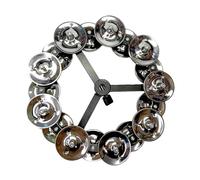 Harilla Pandereta Hi acero inoxidable, juego de batería de instrumentos de percusión duraderos y fácilmente montables, Doble Plata