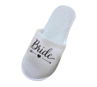 Harilla Pantuflas Desechables para Novia Zapatillas con Diseño Cerrado y Patrón de Letra Bride Suela Antideslizante y Ajuste Cómodo Material Suave Adecuadas