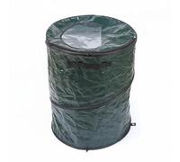 Harilla Papelera Plegable para Residuos de Jardín Contenedor de Basura Plegable con Estructura Fácil de Almacenar Material Tapa Cierre Cremallera Adecuada, Verde, Verde PE, 48X61cm 110L 29 Galones