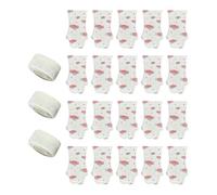 Harilla Paquete de 20 Botas para Perros, Zapatos para Mascotas, Protectores de Patas de Repuesto con 3 Rollos de Vendas, Cubrezapatos Impermeables para Cachor, Pink M