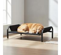 Harilla para Cama Elevada para Mascotas Estructura Metálica Resistente Funda Lavable Diseño Adecuada para Gatos y Perros en Interiores Todo el Año, Verde, Pequeño 50 38 20