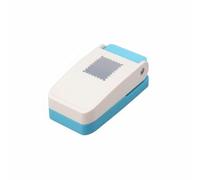 Harilla Perforadora Cuadrada Troqueladora Sello Herramienta para Manualidades con Palanca Ergonómica de Ahorro de Esfuerzo Corte Limpio y Bordes Decorativos, Azul+Blanco, 3.8x3.2cm