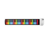 Harilla Piano Enrollable Flexible Portátil, 49 Teclas, Instrumentos Musicales de Piano Electrónico Plegables, Blanco