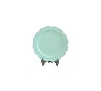Harilla Plato en Miniatura para Casa de Muñecas Accesorio de Bandeja con Relieve Clásico Vajilla Miniatura en Aleación Resistente Diseño Ornamental Elegante, Azul Cielo, 36 5mm