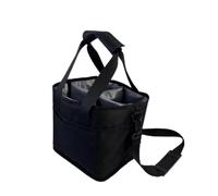 Harilla Porta Bebidas Portátil Bolsa Térmica Organizador de Botellas Porta Botellas Transportador con Divisiones Material de Nylon y Poliéster con Asa y, Array, Negro-Grueso, 21 18 21cm