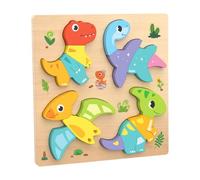 Harilla Puzzles Block de Madera Puzzle Toy para Edades de 3 a 5 niños Regalo de cumpleaños para bebés, Dinosaurio