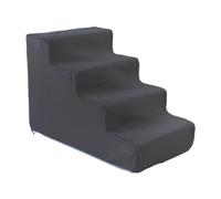Harilla Rampa para Escaleras para Perros, Escalera para Perros, Escalones para Mascotas, Cubierta Lavable a Máquina, Resistente a Arañazos, Esponja de Alta de, 4 Pasos Gris Oscuro