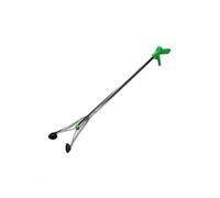 Harilla Recogedor de Basura Pinza de Extensión Cabezal Antideslizante Material de Acero Inoxidable Adecuado para Recolección de Residuos en Jardines Escuelas, Negro, Goma Tubo Cuadrada Verde