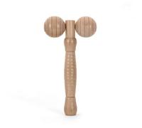 Harilla Rodillo de Masaje Manual de Madera, Rodillo De Masaje Facial De Bola Redonda 13 7 2.5cm, Aproximadamente 33g