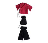 Harilla Ropa para Figuras de acción a Escala 1:12, Ropa para muñecas, Uniforme de samurái, Tela, en Miniatura para muñecos de 6 Pulgadas, Rojo Negro