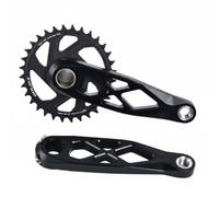 Harilla s Conjunto de Juego de Pedalier de Transmisión Hecho de Aleación de Aluminio Material Resistente Adecuado para Ciclismo de Montaña y Senderos, Negro, 165mm
