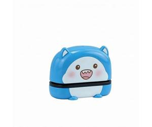 Harilla Sello de Nombre Infantil Autoentintable Tampón Marcador Cuño con Cuerpo Redondeado y Estructura Integrada Fácil de Usar Impresión Clara 5cm1.5cm, Azul
