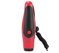 Harilla Silbato Electrónico Profesional Silbato Bocina Dispositivo Alarma con 125 Db Botón Único y 3 Modos Plástico con Cordón y Bolsa Adecuado para Árbitros Entrenadores y Emergencias, Rojo