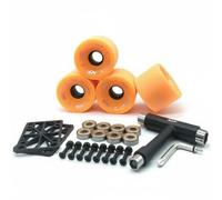 Harilla Skateboard Wheel Assembly Ruedas Longboard Completas Rodamientos Herramientas Mayor Estabilidad y Tracción en Poliuretano Adecuado para Surfskate Calle Carving Desplazamientos, Naranja