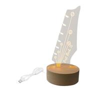 Harilla Soporte Iluminado para Púas de Guitarra, Expositor LED para Púas, Alimentación USB con Luz Nocturna sobre Base de Madera