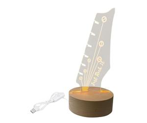 Harilla Soporte Iluminado para Púas de Guitarra, Expositor LED para Púas, Alimentación USB con Luz Nocturna sobre Base de Madera