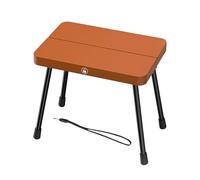 Harilla Taburete Plegable para Acampar, Ligero, Multifuncional, Pequeño, con Reposapiés para Patio Y Mochileros Al Aire Libre, CafÉ