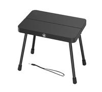 Harilla Taburete Plegable para Acampar, Ligero, Multifuncional, Pequeño, con Reposapiés para Patio Y Mochileros Al Aire Libre, Negro