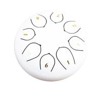 Harilla Tambor de acero, tambor de mano, 6 pulgadas, 8 notas, instrumento de percusión para educación musical, blanco