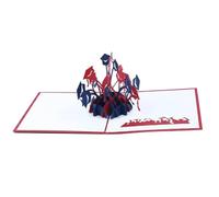 Harilla Tarjeta 3D Up Graduación Tarjeta Felicitación Tarjeta Escena Papel Tarjeta Escultura Papel con Acabado Limpio y Estética Adecuada para Dedicatorias, Rojo