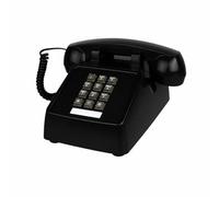 Harilla Teléfono Vintage de Rueda Teléfono Retro Teléfono de Escritorio Teléfono con Cable Mecánico y Llamadas Sencillas Estructura Estable y Metal Adecuado, Negro Clásico