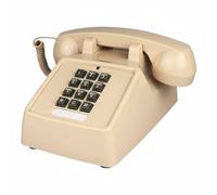 Harilla Teléfono Vintage de Rueda Teléfono Retro Teléfono de Escritorio Teléfono con Cable Mecánico y Llamadas Sencillas Estructura Estable y Metal Adecuado, Blanco Marfil
