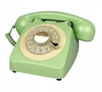 Harilla Teléfono Vintage Teléfono de Rueda Teléfono Fijo Teléfono de Escritorio con Aspecto Nostálgico y Funcionamiento Tradicional Adecuado para Decoración en Casa Oficinas y Estudios, Verde