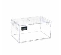 Harilla Terrario Acrílico para Cría de Reptiles Caja Resistente con Cierre Seguro para Evitar Fugas Ventilación Eficiente Material Acrílico Transparente, 30-20-15 W