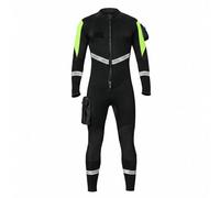 Harilla Traje de Traje de Buceo Operativo Neopreno Reflectante con Cremallera Resistente y Confort Térmico Prolongado Adecuado para Brigadas contra Incendios, Negro con Verde, M