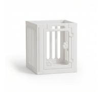 Harilla Valla para Perros Corralito Parque Barrera Interior con Paneles y HDPE Puerta con Bisagras para Acceso Cómodo Adecuada, 50 50 Cm, 1 Puerta Acrílica Transparente + 3 Paneles Grandes Blancos