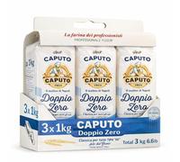 Harina Caputo Doppio Zero Clásica, Origen Italiana, ideal para masas suaves y ligeras, recomendado para panes ligeros y de miga suave y blanca, Tipo Harina 00, Contiene 3 unidades de 1 Kg